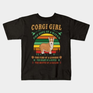 Corgi Girl - Witch - Lioness - Hippie - Sailor (79) Kids T-Shirt